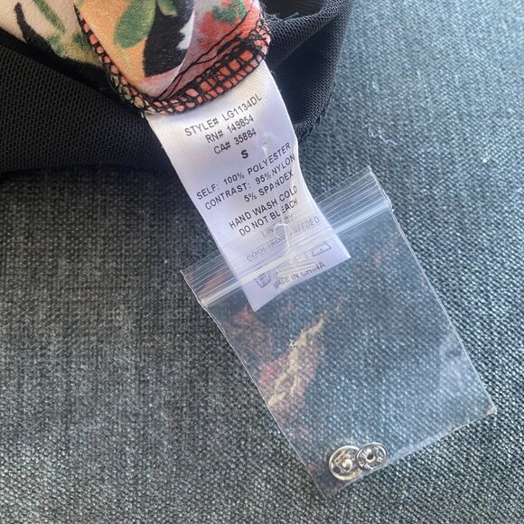 NWT Sage the Label Floral Wrap Front Blouse Bodysuit, Pink Red, Size S - Picture 8 of 8